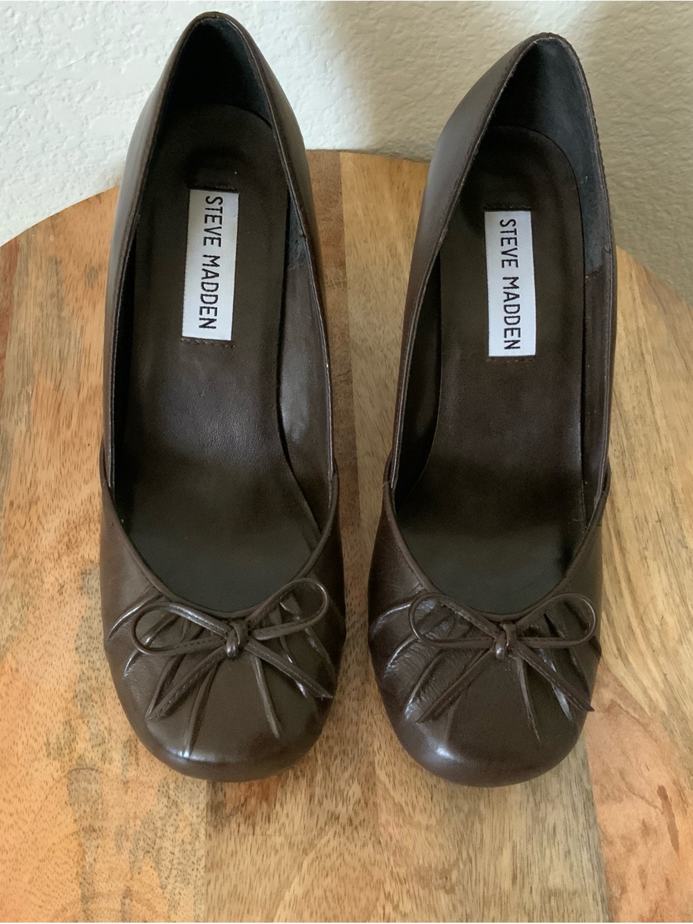 Steve Madden Suzanna Brown Rounded Toe Wedges